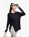 Women's Black Long Sleeve Workout Top