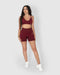 Burgundy 2-Piece Crop Top & High-Waisted Shorts Set