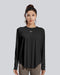 Women's Black Long Sleeve Yoga Top