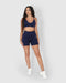 Navy 2-Piece Crop Top & High-Waisted Shorts Set