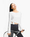 Women's White Long Sleeve Workout Top