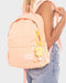 Peach School Backpack With Yellow Flower Keychain