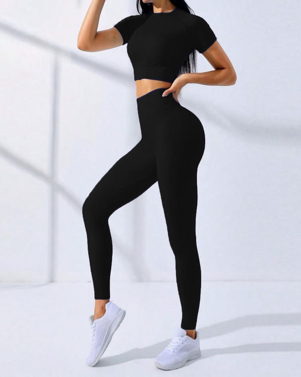 Women's Black 2PCS Activewear Set