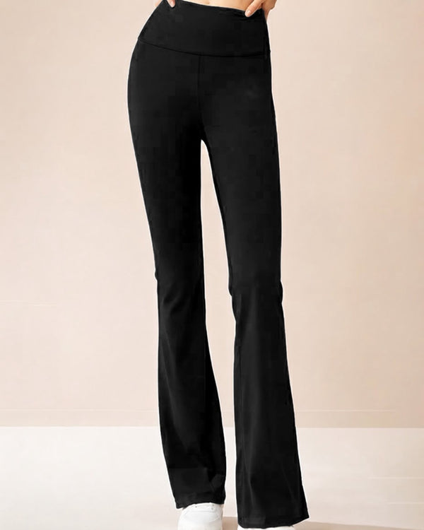 Women's Black High-Waist Flared Yoga Legging