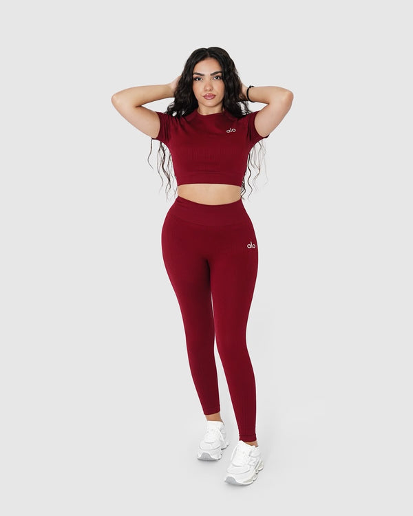 Women's Burgundy 2PCS Activewear Set