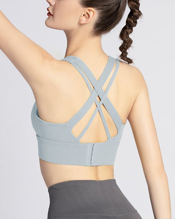 Women's Blue Medium Support Sports Bra