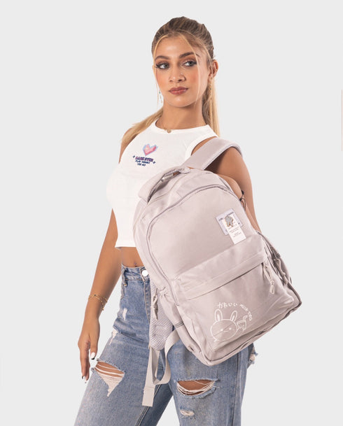 Lilac Grey Rabbit School Backpack