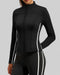Women's Black Full-Zip Yoga Jacket with Reflective Piping