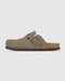 Birken Khaki leather clog