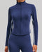 Women's Navy Full-Zip Yoga Jacket with Reflective Piping