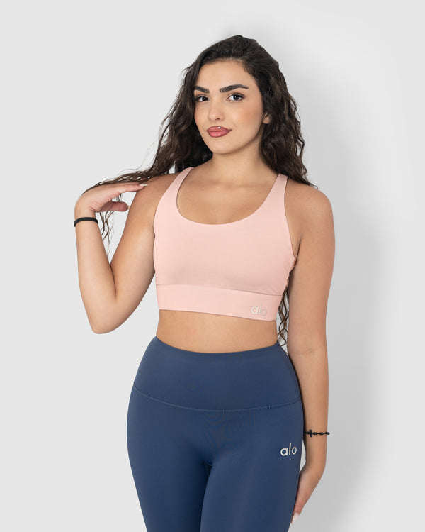 Women's Pink Strappy Sports Bra