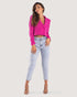 STYLE-Fushia-Elegant Cropped Blazer Jacket