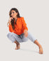 STYLE-Orange-Elegant Cropped Blazer Jacket