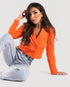 STYLE-Orange-Elegant Cropped Blazer Jacket