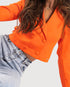 STYLE-Orange-Elegant Cropped Blazer Jacket