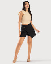 STYLE-Beige-Caramello Crop Top