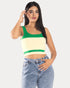 STYLE-Green Beige-Have Fun Crop Top