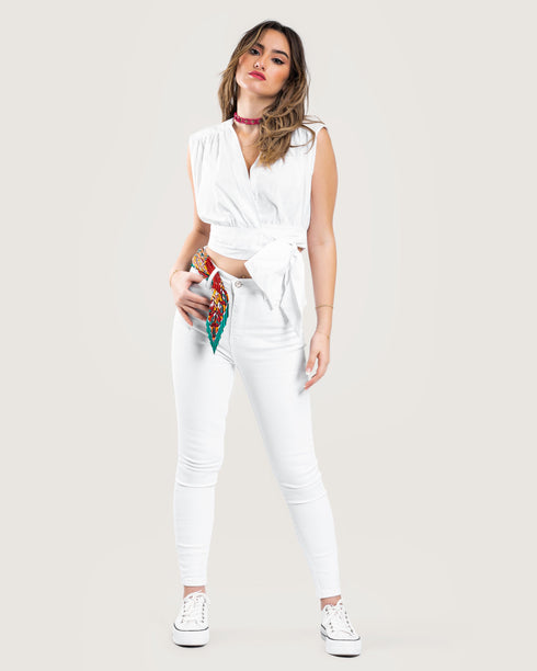 STYLE-White-Chloé Cropped Blouse