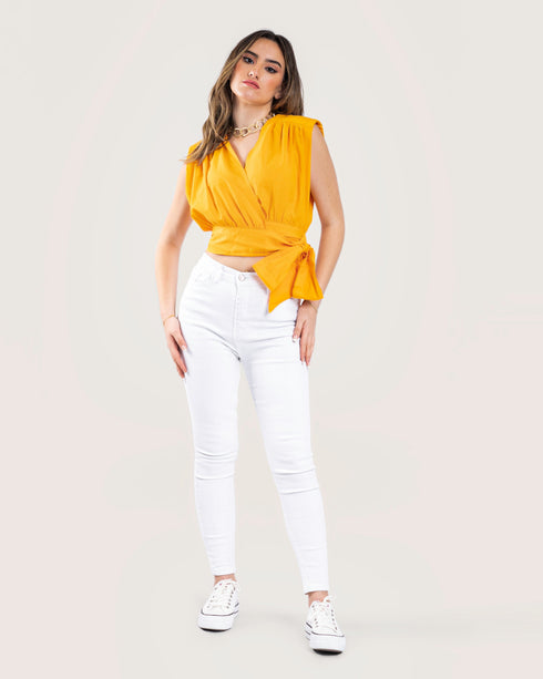 STYLE-Orange-Chloé Cropped Blouse