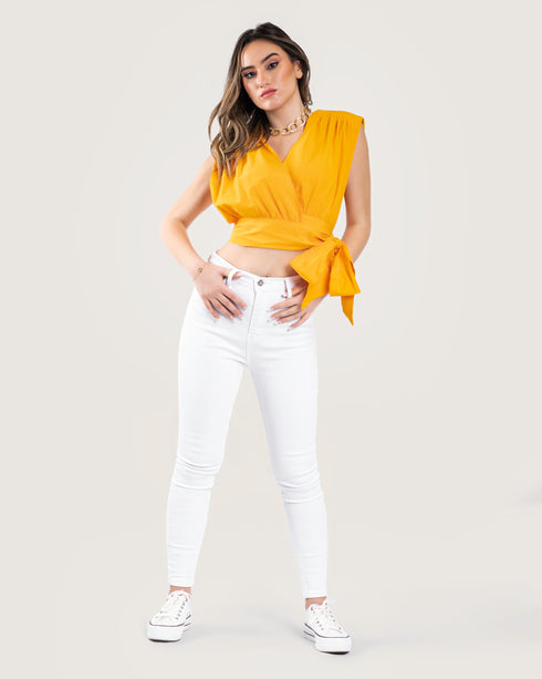 STYLE-Orange-Chloé Cropped Blouse