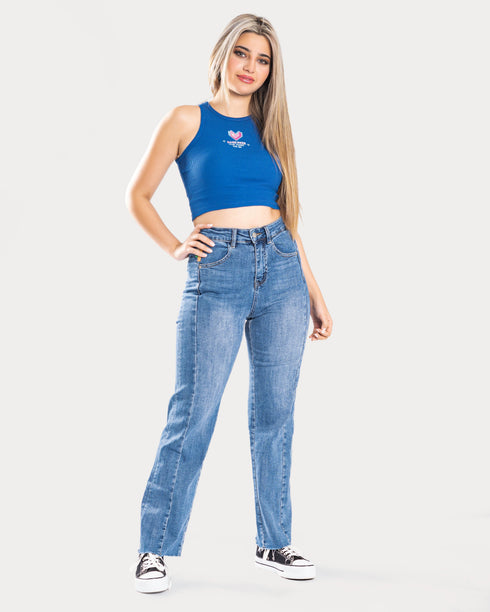 STYLE-Cobalt Blue-Game Over Cropped Tank Top