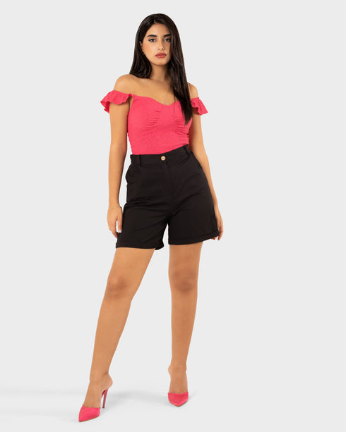 STYLE-Fushia-Bloom Crop Top