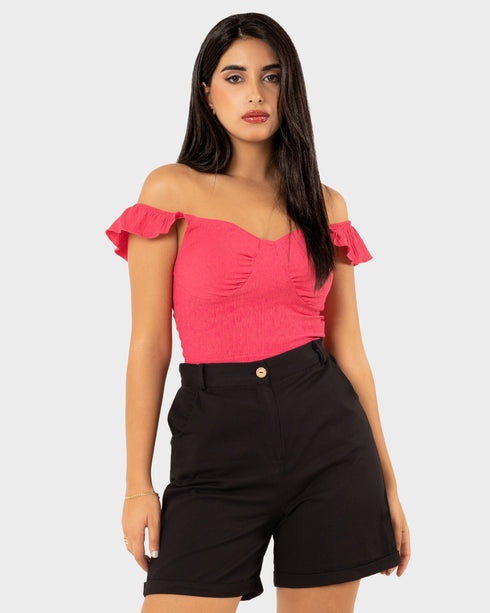 STYLE-Fushia-Bloom Crop Top