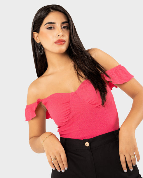 STYLE-Fushia-Bloom Crop Top