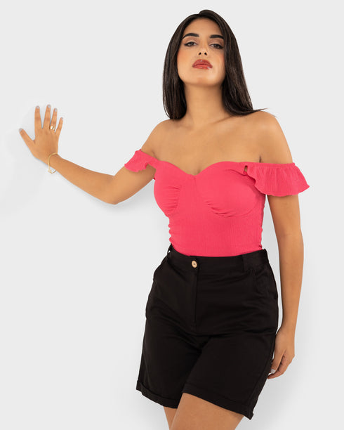 STYLE-Fushia-Bloom Crop Top