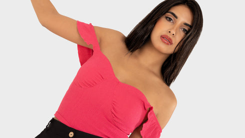STYLE-Fushia-Bloom Crop Top