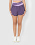Women’s purple high waisted yoga shorts with pockets