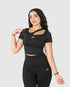 Women's Black One Shoulder Hollow Out Yoga Top