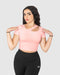 Women's Peach One Shoulder Hollow Out Yoga Top