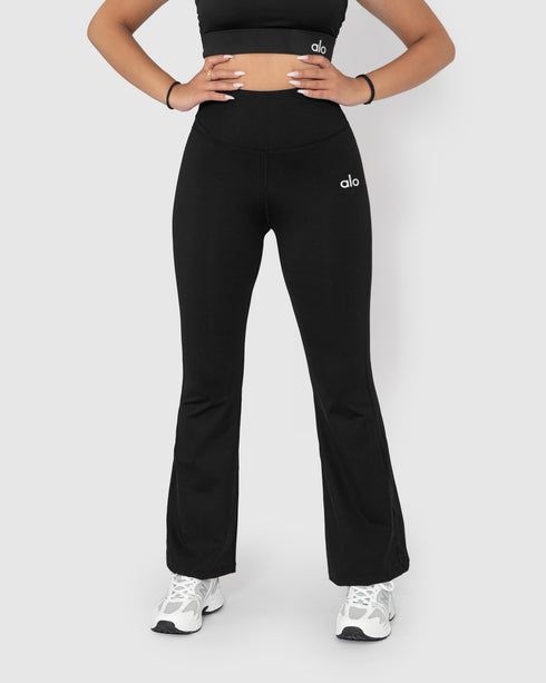 Women's Black High-Waist Flared Yoga Legging