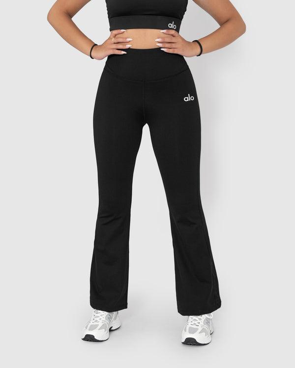 Women's Black High-Waist Flared Yoga Legging
