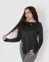 Women's Black Long Sleeve Workout Top
