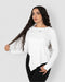 Women's White Long Sleeve Workout Top