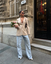 STYLE-Beige-Cut Out Blazer