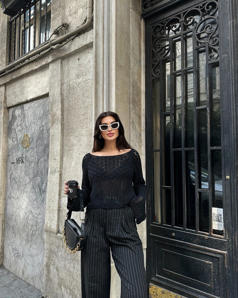 STYLE-Black-Knitted Top