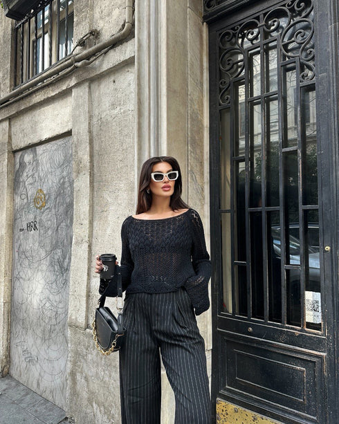 STYLE-Black-Knitted Top