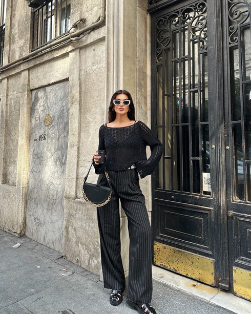 STYLE-Black-Knitted Top