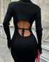 STYLE-Black-Knitted Dress