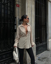 STYLE-Beige-Backless Shirt