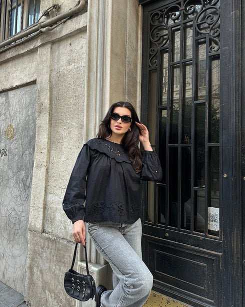 STYLE-Black Vintage Blouse