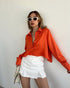 STYLE-Orange-Silky Shirt