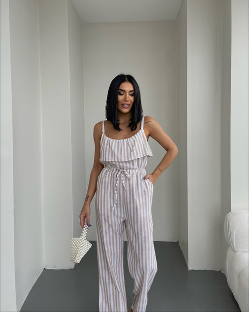 STYLE-White-Lined Jumpsuit