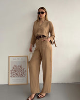 STYLE-Beige-Loose Jumpsuit