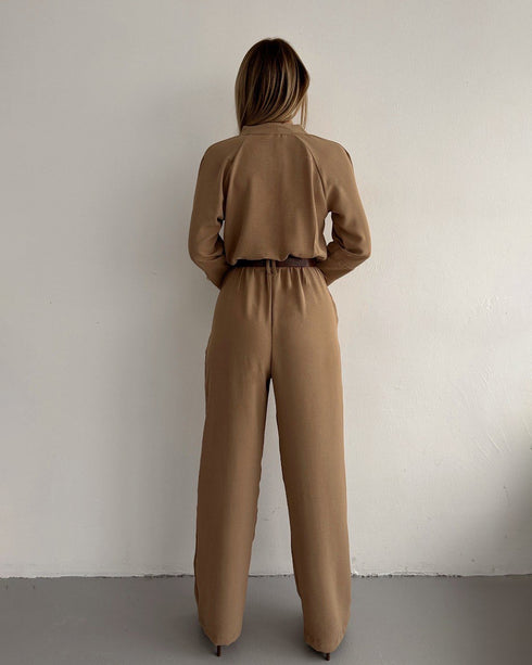 STYLE-Beige-Loose Jumpsuit