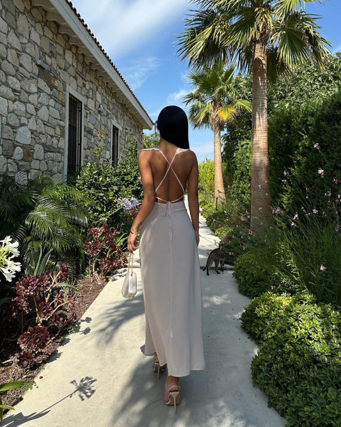 STYLE-Beige-Ruffle Dress