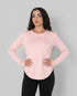 Women's Baby Pink Long Sleeve Yoga Top